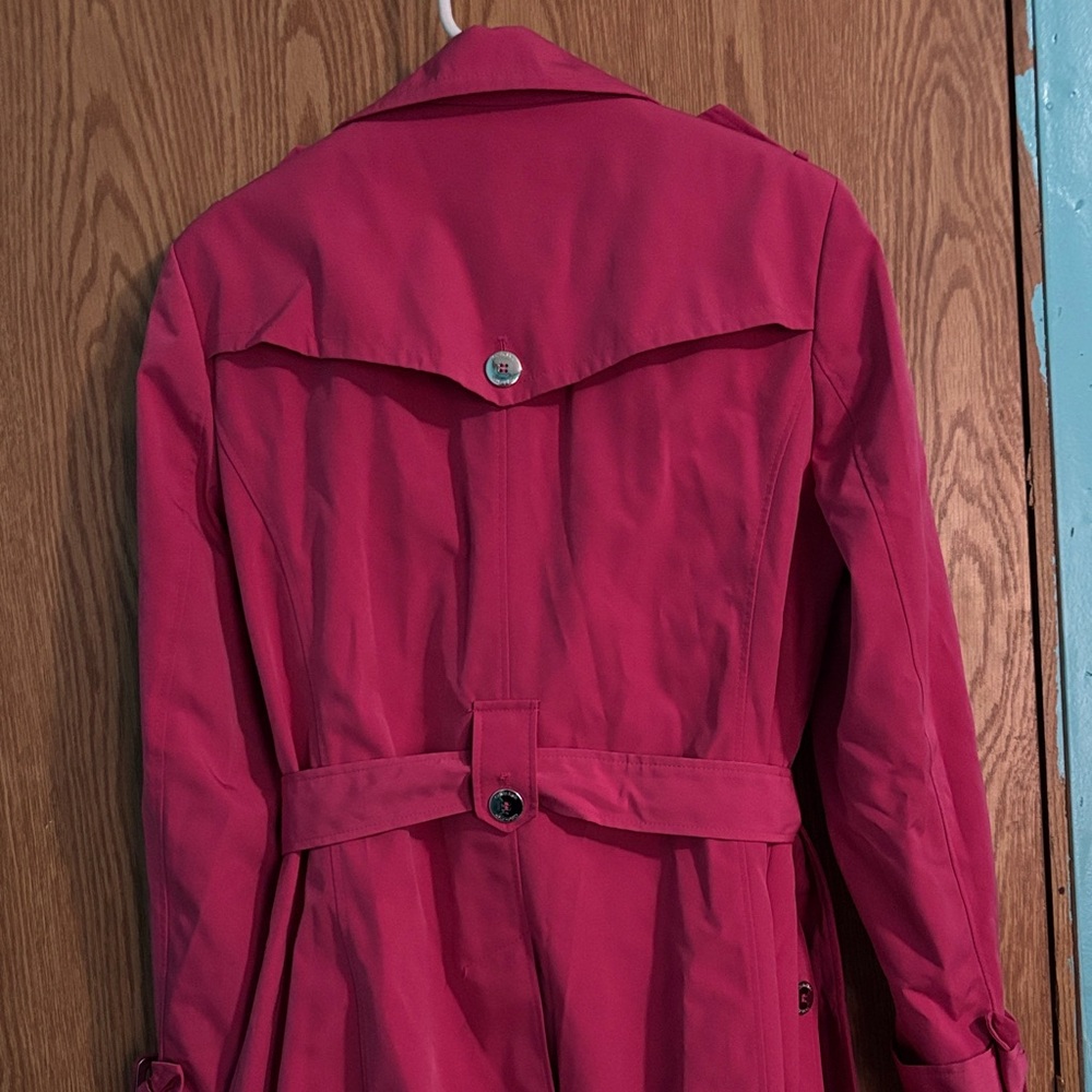 Calvin Klein Fuchsia Trench Coat - Picture 5 of 7